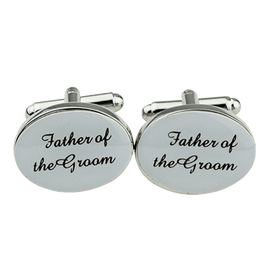 1 Pair Mens Silver Oval Wedding Cufflinks Groom Best Man Usher Page Boy Cuff Link Gift